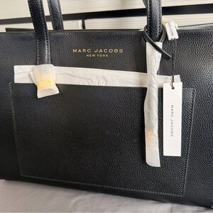 Marc Jacobs Black leather laptop tote